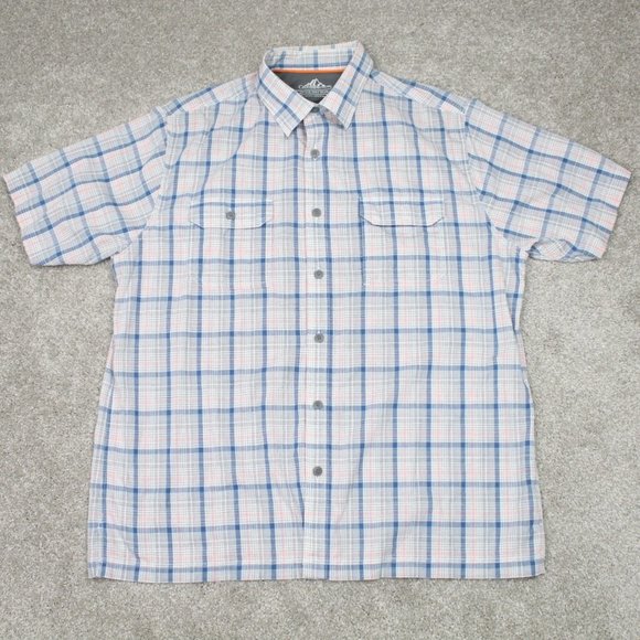 Croft & Barrow Quick-Dry Shirt Mens Large Blue/Pink/White Cotton Stretch S/S - Picture 1 of 11